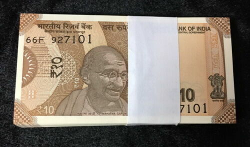 India, 10 Rupees x 50 Pcs Bundle, Latest Issue, P109, UNC