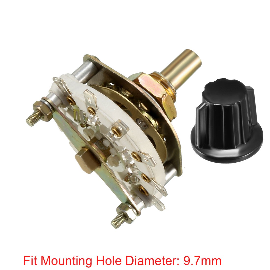 1P5T 1 Pole 5 Positions 1 Deck Band Channel Rotary Switch Selector w Knob