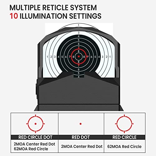 VOTATU PMD504-R MULTIPLE RETICLE RED DOT SIGHT - BLACK