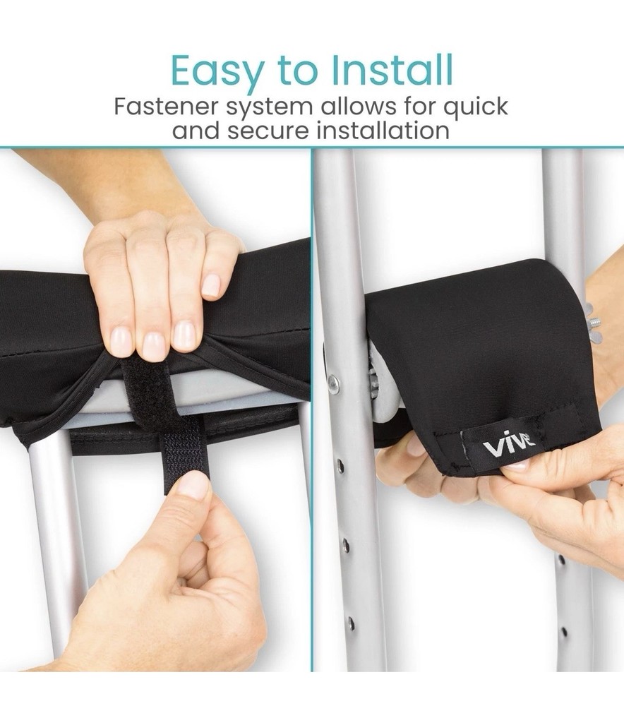 Vive Premium Crutch Pads & Hand Grips - Comfortable, Breathable, Machine