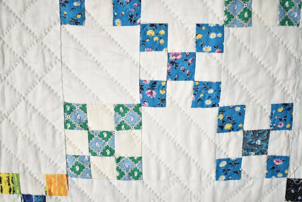 Vintage Double Nine Patch Antique Quilt, Mint Condition ~Signed & Dated "1964"!