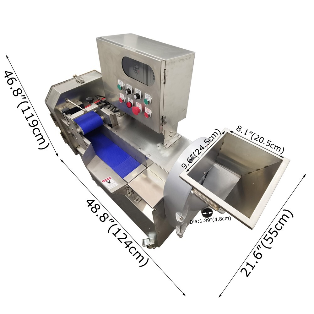 Commercial Double Head Multi-function Variable Frequency Vegetable Cutter 110V