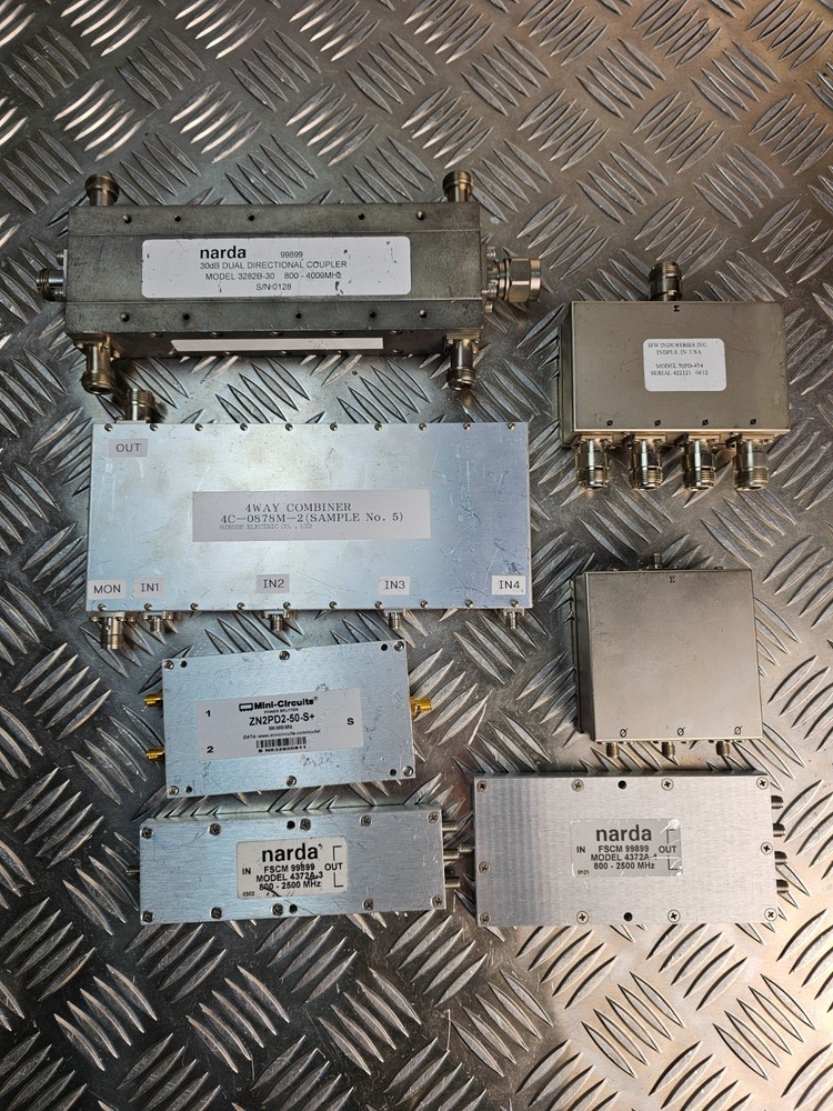 RF Microwave Lot – Narda Couplers, Mini-Circuits Splitter, 4-Way Combiner