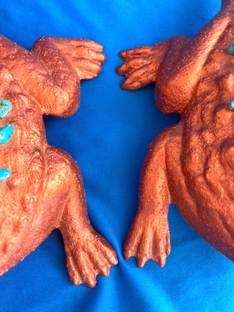 RARE Ceramic Reptile Creature Figurines Frogs Toads Lizards Turquoise Rock Decor