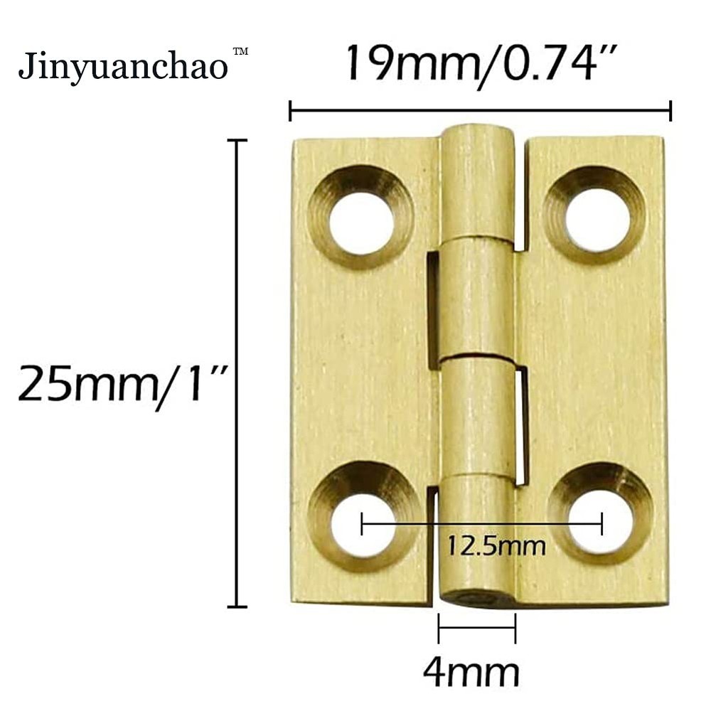 Jinyuanchao Mini Solid Brass Hinges Cabinet Drawer Butt 1 Inch,