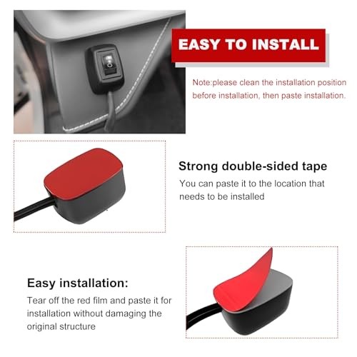 Car Push Button Switch, Paste Type DIY Car Switch, Universal DC 12V 19.6 inches