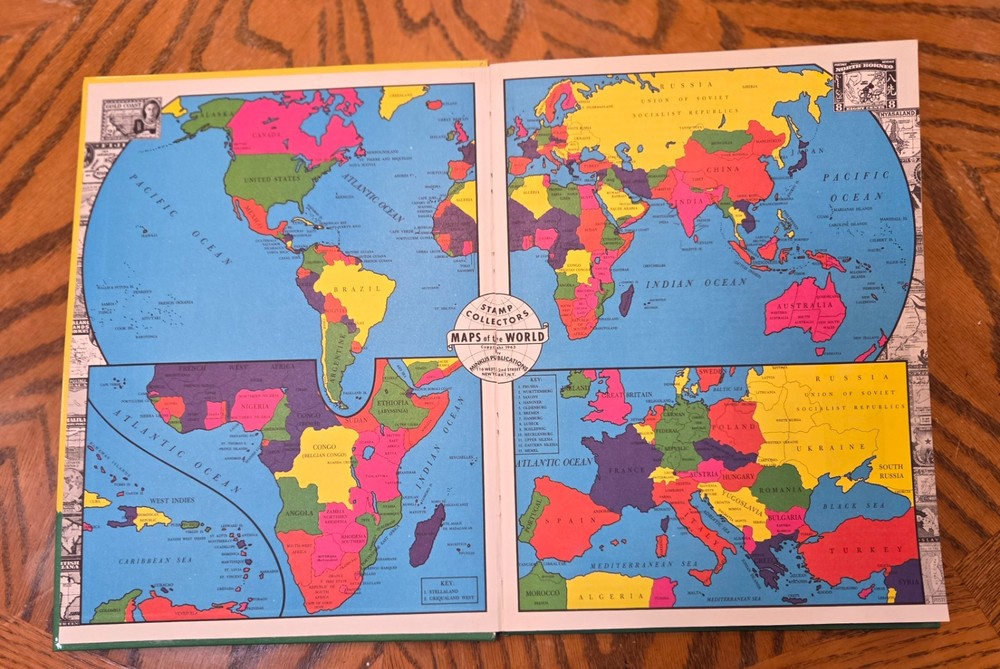 Vintage MY FIRST STAMP Album Stamp Collecting - Lots of Extra Stamps 50's - 70's