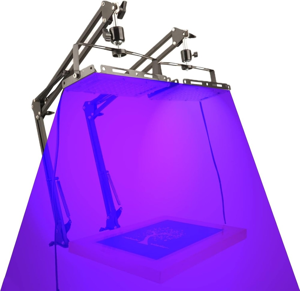 2 Pack LED UV Screen Printing Light with Adjustable Height and Angle Stand