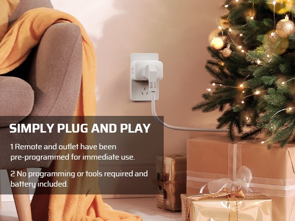 Wireless Remote Control Outlet, Light Switch, 100FT Range,1 Remote and 3 Outlets