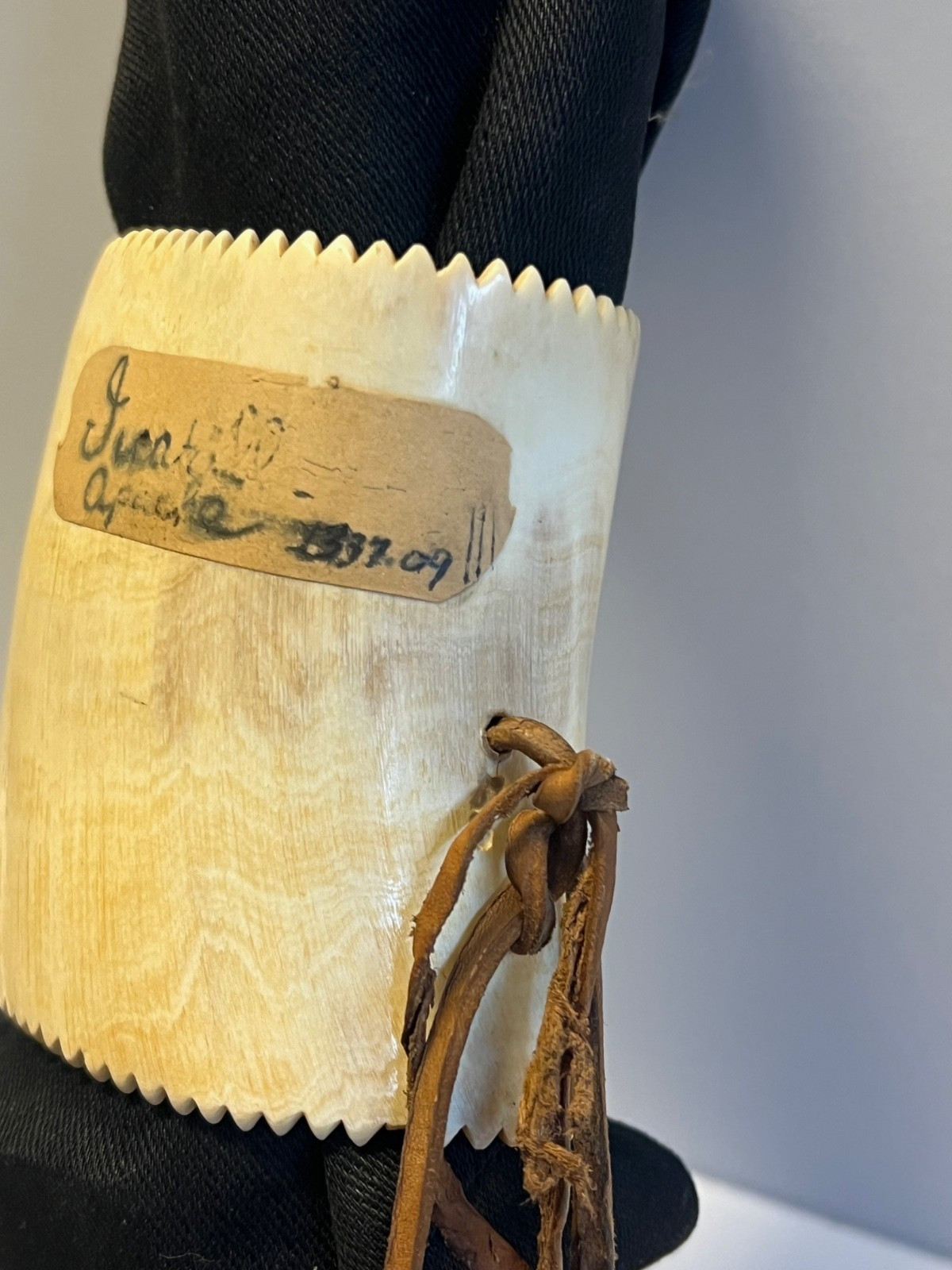 Original Native American Apache Indian Carved Ceremonial Dance Bracelet; Papers