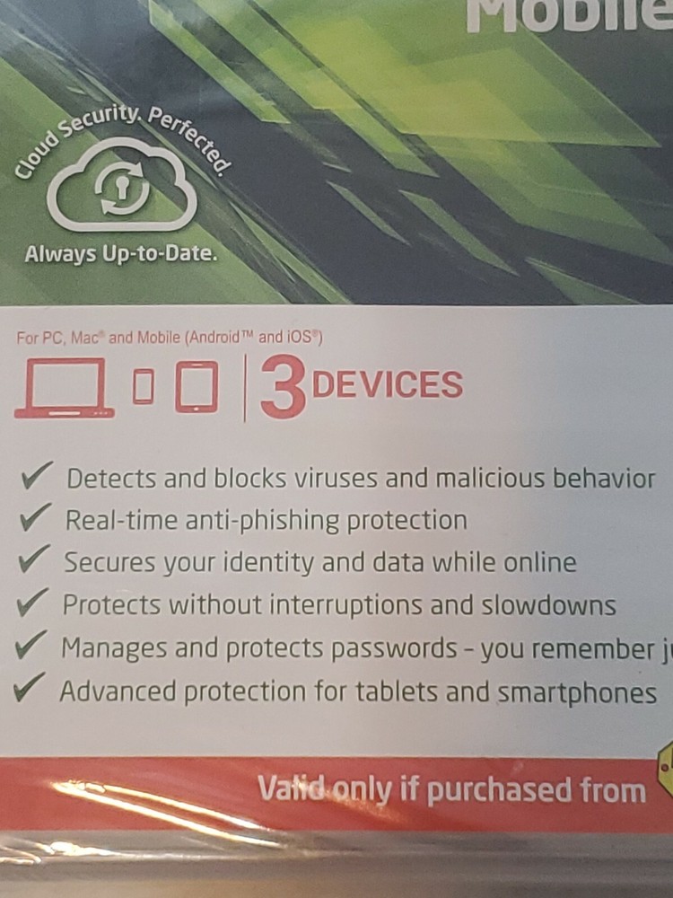 Webroot Secure Anywhere Internet Security Plus (3 Devices) PC MAC Mobile Win