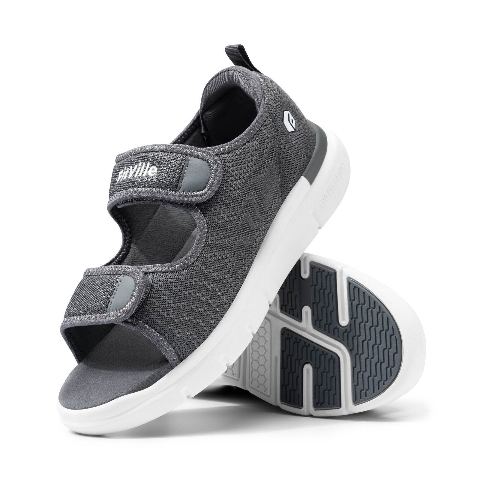 FitVille Mens Diabetic Sandals Casual Comfort Outdoor Sport Adjustable Shoes