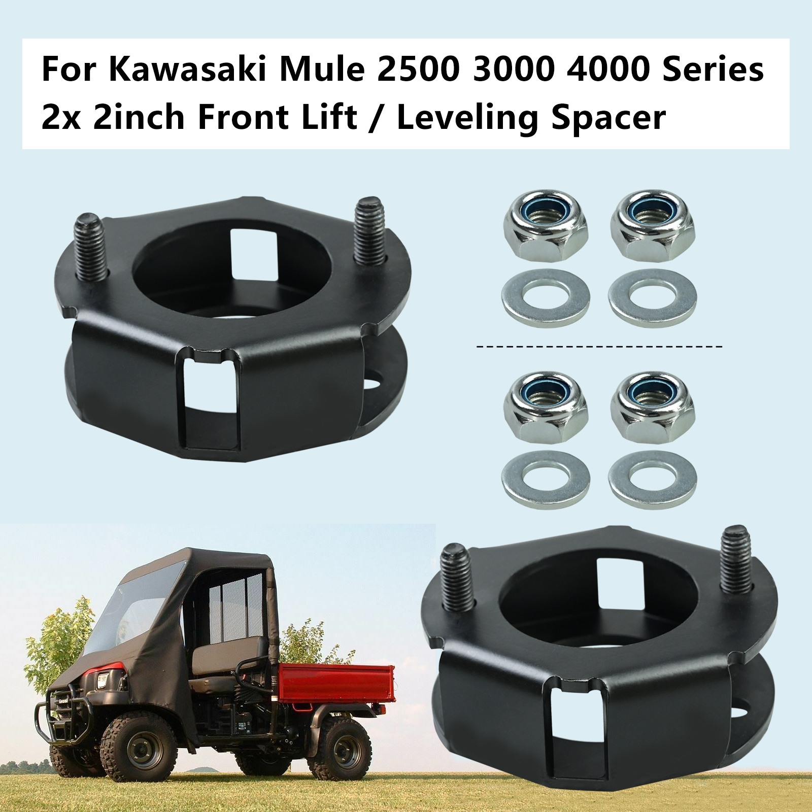 2" Front Lift / Leveling Spacer Kit For Kawasaki Mule 2510 4010 4000 Series