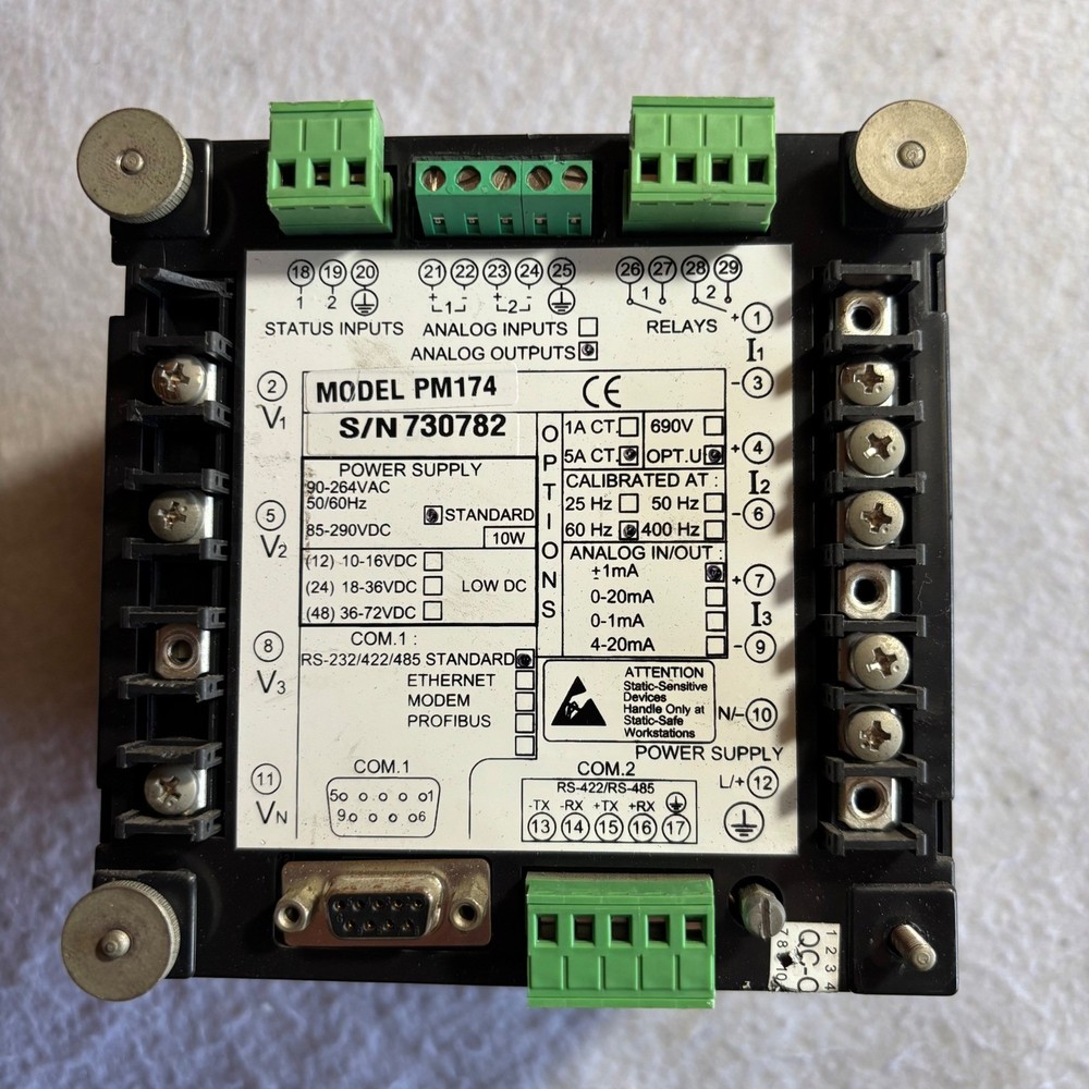 SATEC PM174 Power Quality Analyzer Digital Multi-Function Meter 90-264VAC RS-485