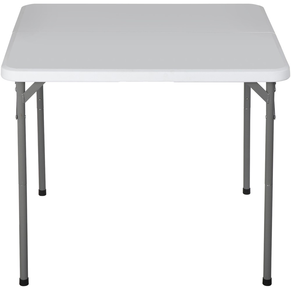 34"Square Folding Card Table Plastic Fold-in-Half Picnic Table w/Carrying Handle