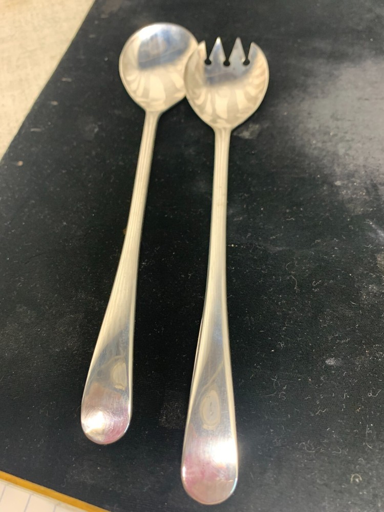 FB. Rogers Silver Plated Fork Spoon Serving Set & Mother Of Pearl Knife Landers