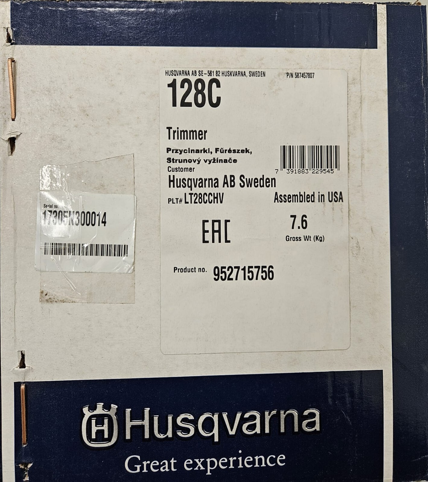 Brand New Husqvarna 128C 28cc 2-Cycle Curved Shaft Gas String Trimmer