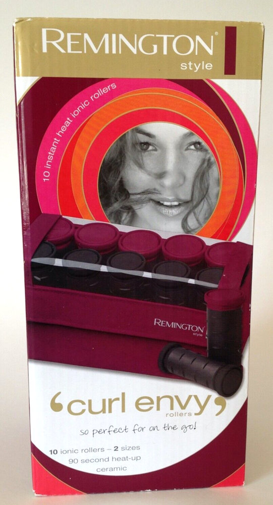 Remington H-1015 Ionic Ceramic Hot Rollers Compact Travel 10 Rollers 2 Sizes NEW