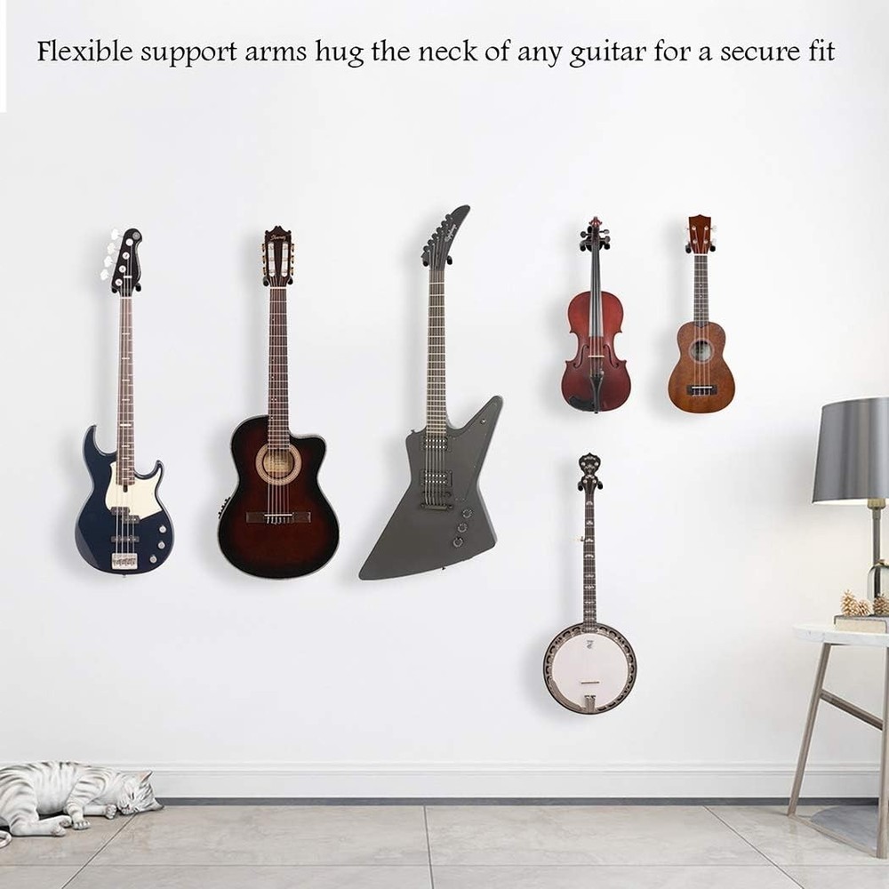Versatile Black Metal Guitar Wall Mount - Perfect for Showcasing Instruments