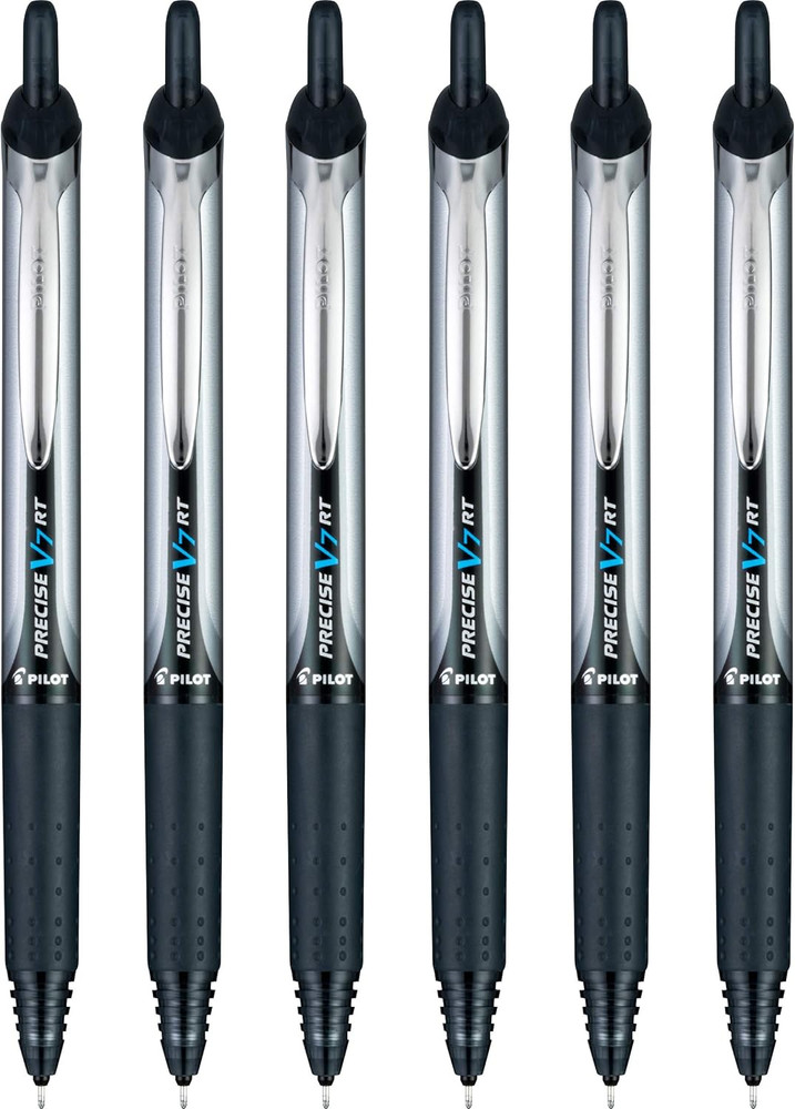 Precise V7 RT Refillable & Retractable Liquid Ink Rollerball Pens, Black Ink Pen
