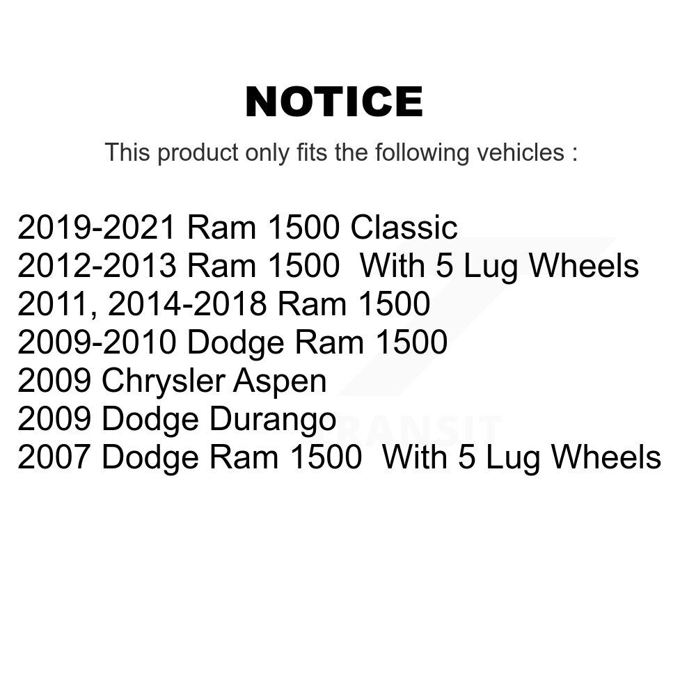 Rear Parking Brake Shoe & Hardware Kit For Dodge Ram 1500 Classic Chrysler Aspen