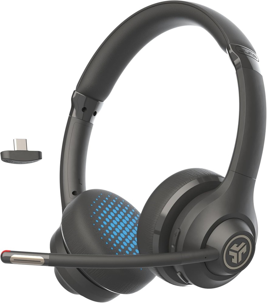 JLab Go Work Gen 2: Wireless Headsets w/ Mic - 55+ Hr. PC Bluetooth & Multipoint
