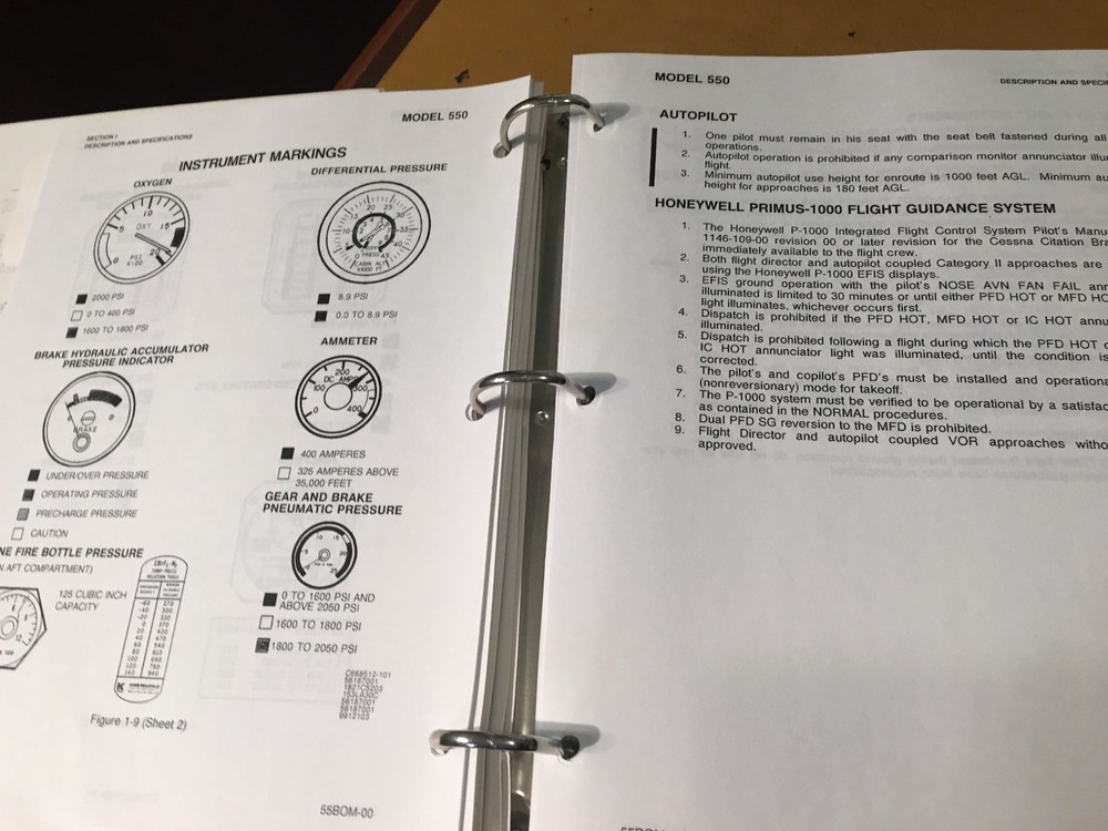 Citation Bravo, Model 550 Operating Manual