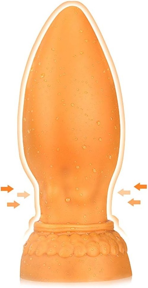 4 Large Liquid Silicone Butt Plug with Spiral Design for Comfortable Insertion