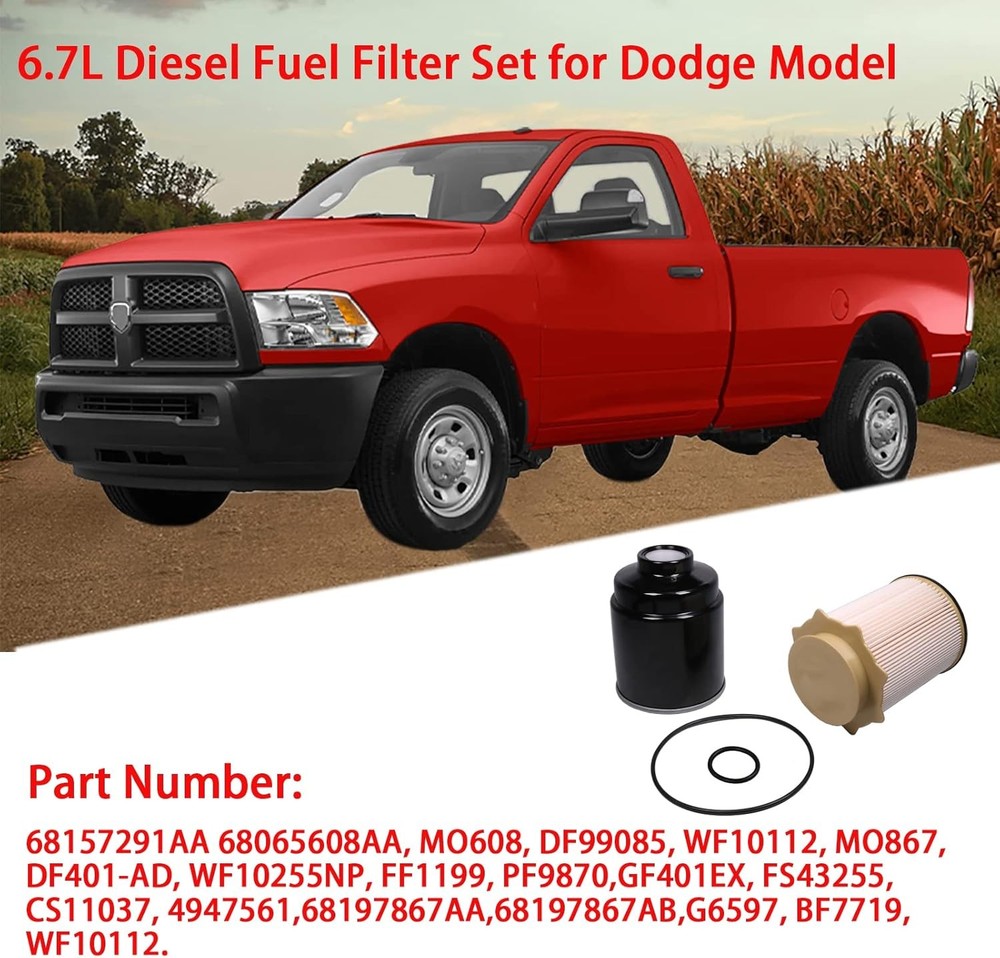 Fuel Filter Water Separator Set replacement for 68197867AA+68157291AA