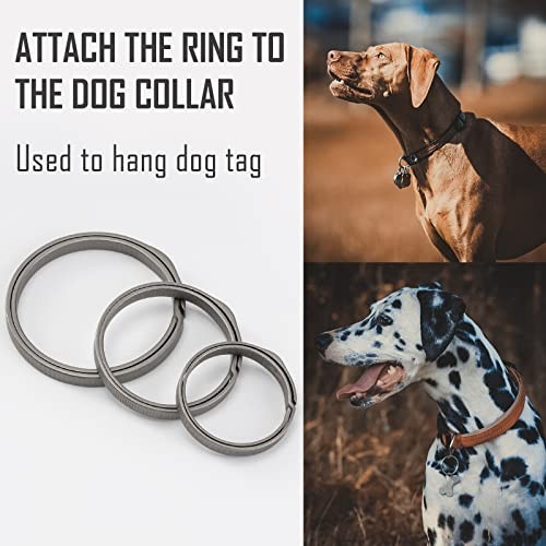 Key Ring for Keychain, Titanium Split Ring 22/27/33mm Side Pushing 1l+1m+1s