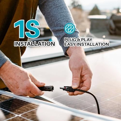 2 Pack solar connectors Tool-Free solar cable 2 PCS Parallel 5 Solar Panels