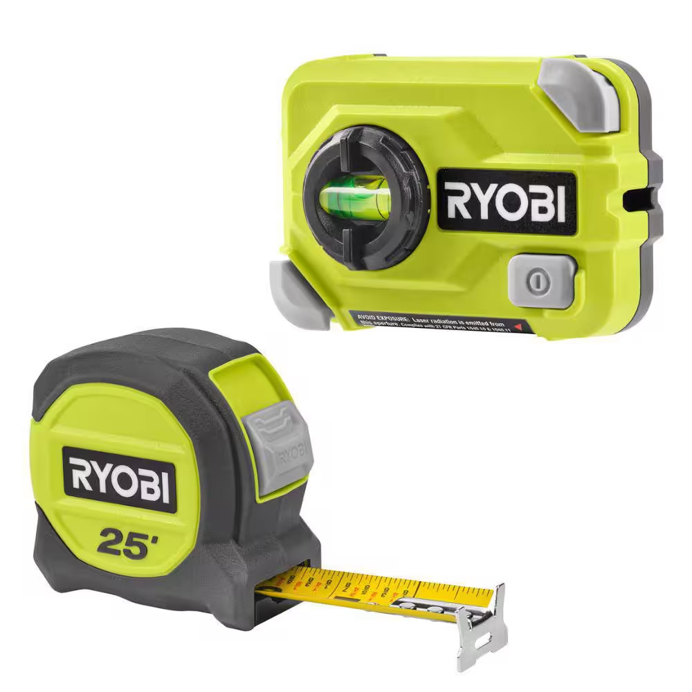 25 Ft. Compact Tape Measure with 15 Ft. Compact Laser Level
