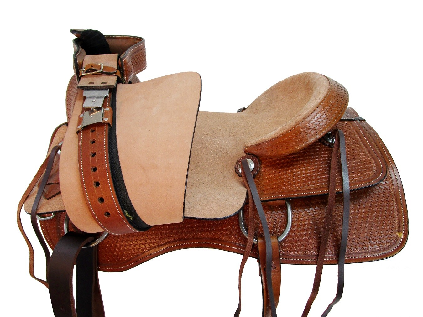 RODEO WESTERN SADDLE 16 17 HORSE RANCH ROPING ROPER TOOLED LEATHER TACK SET