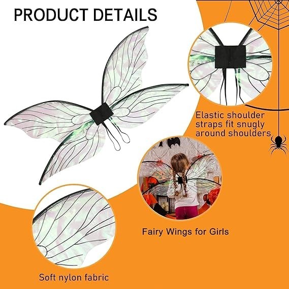 Fairy Wings for Adults, , Halloween Dress up Fairy Costumes Women Sparkling