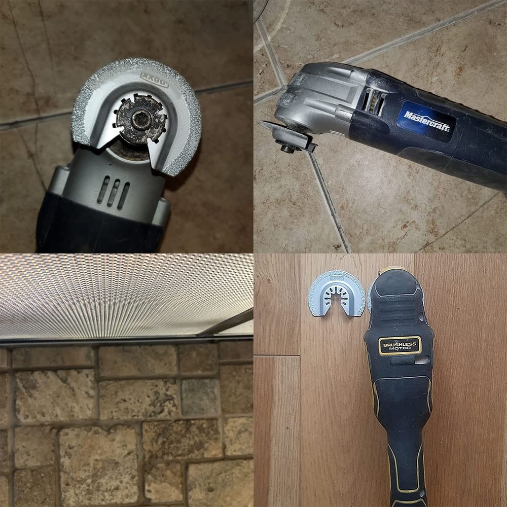 XXGO 3 Pcs Diamond Oscillating Multi Tool Segment Grit Grout 3 PCS, Silver