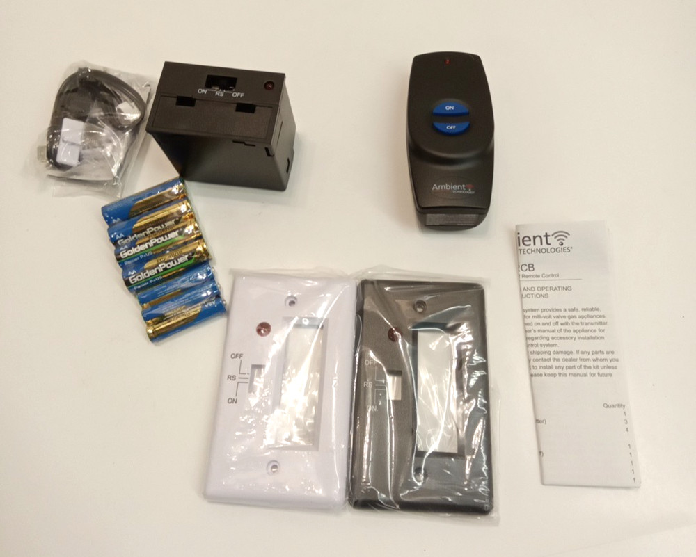 Ambient RCB Basic On/Off Fireplace Remote Control Transmitter/Receiver Black