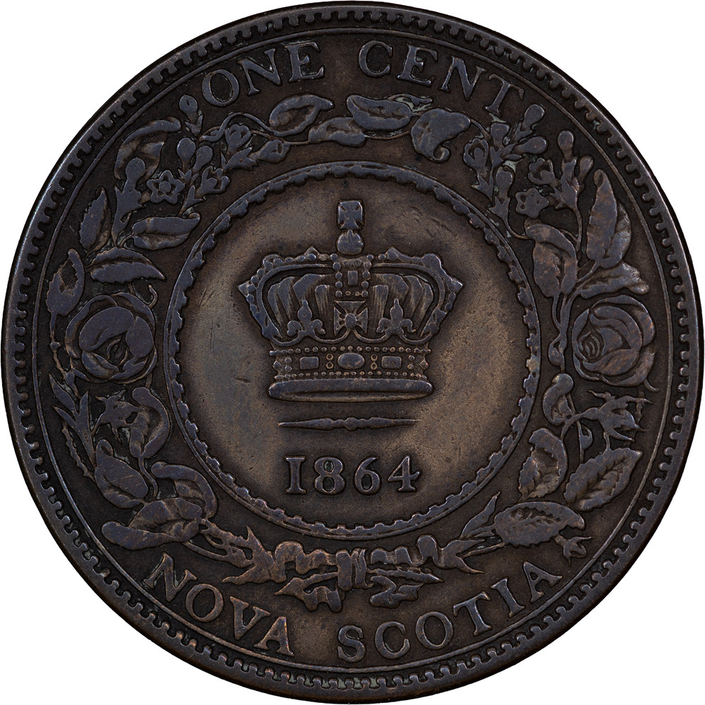 1864 1 Cent Nova Scotia Canada Victoria ~ VF