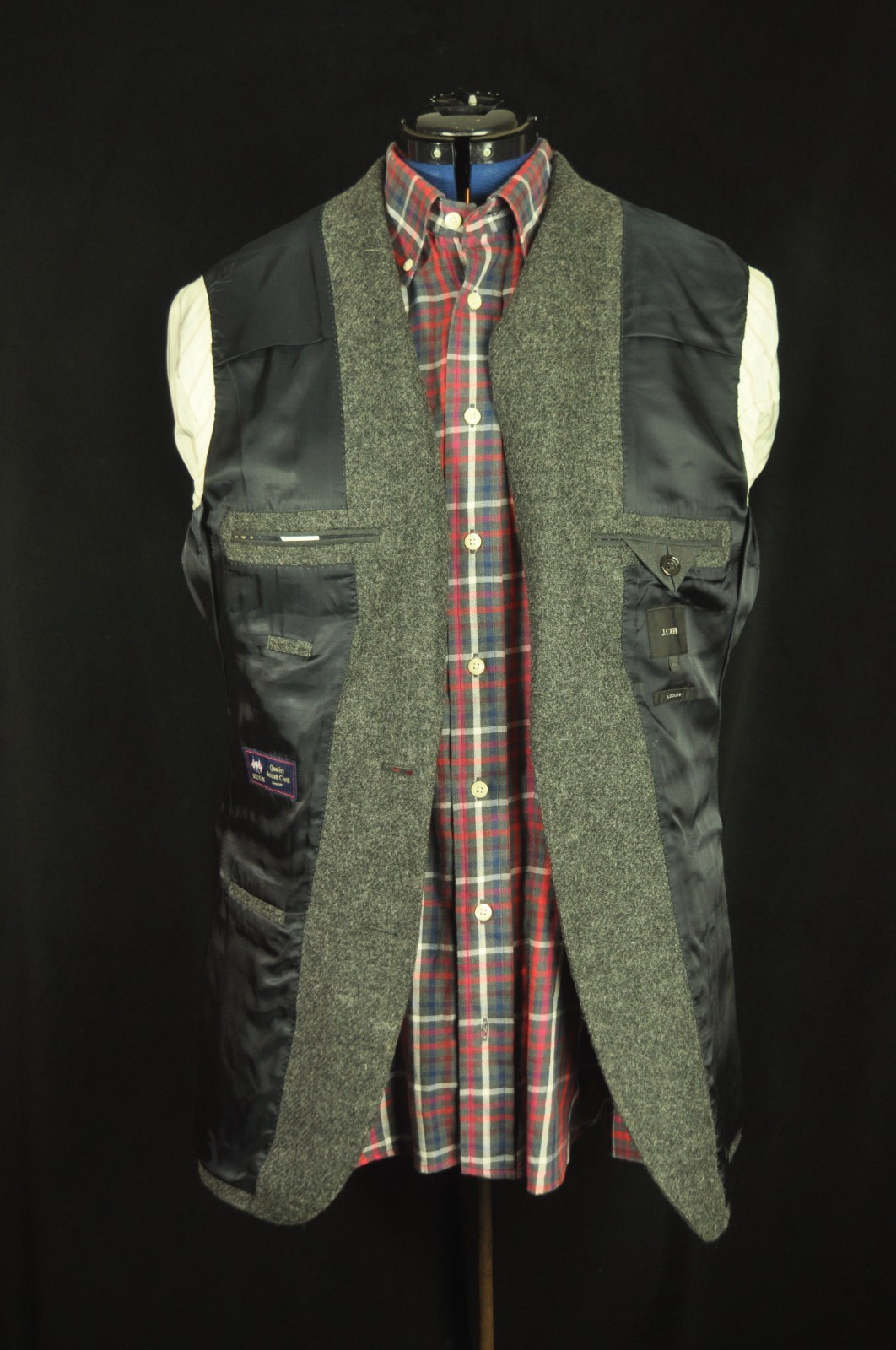 J. Crew Ludlow Moon British Wool Tweed Charcoal Gray Sport Coat 40 Long