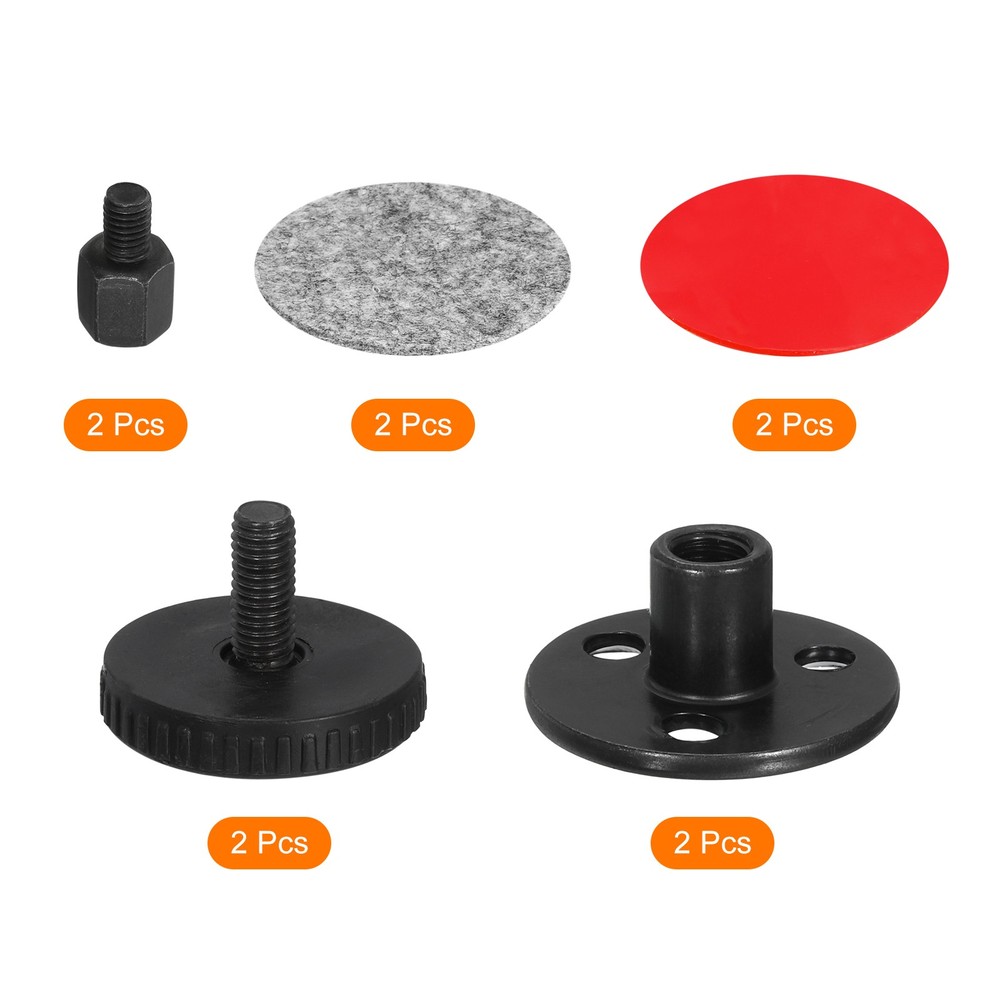 Headboard Stoppers, 2Pcs - Adjustable Bed Frame Anti-Shake (46-64mm, Black)