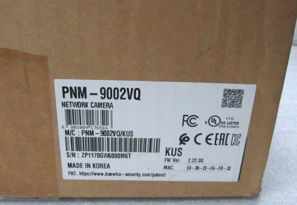 Hanwha PNM-9002VQ 4x Multi-Sensor Multi-Directional Camera No Sensor Units CTSL