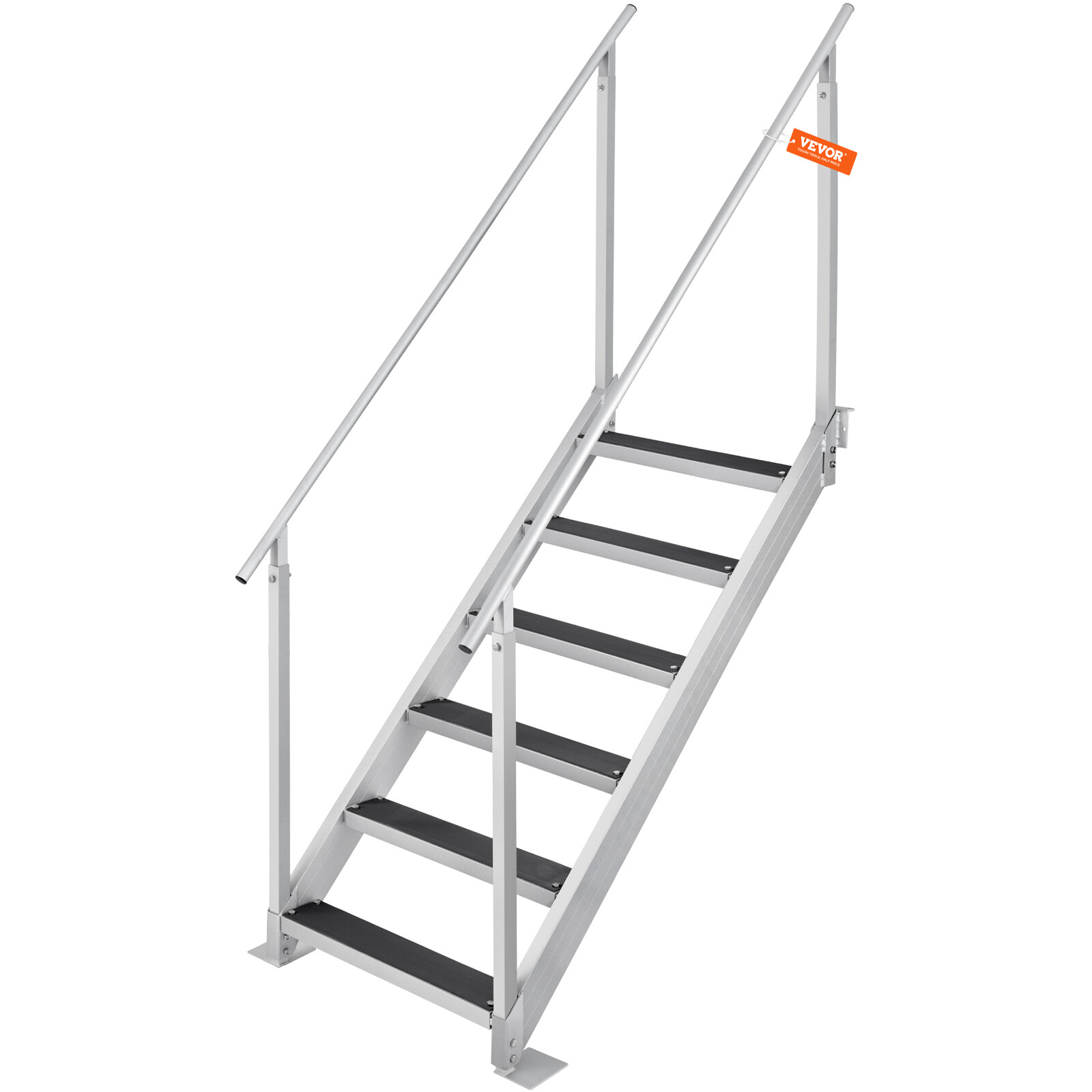 VEVOR Aluminum Dock Ladder Boat Dock Ladder 43-51in Height Adjustable 6 Steps