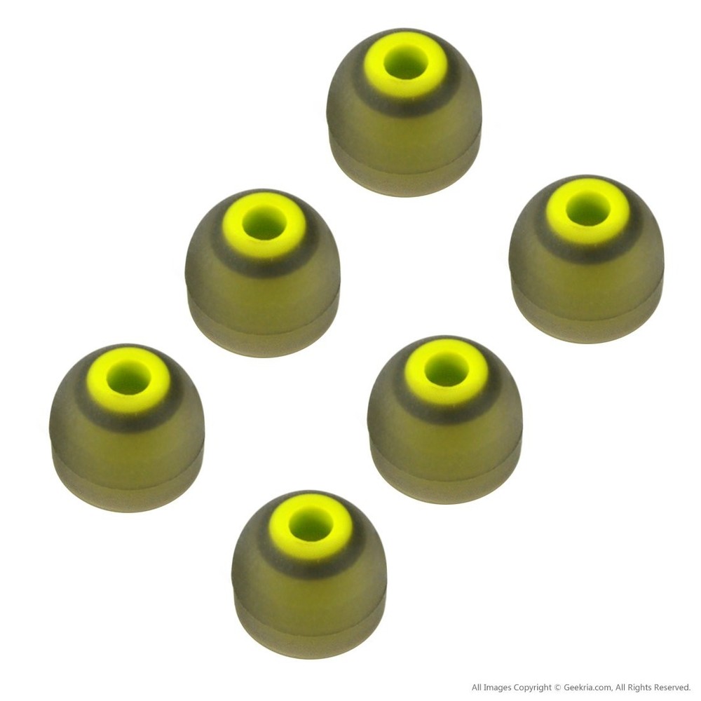 Geekria® 3 Pairs Replacement Silicone Eartips Earbuds Compatible with M, Grey