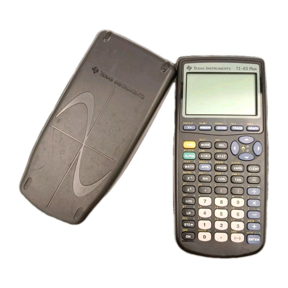 TEXAS INSTRUMENTS TI-83 PLUS GRAPHING CALCULATOR W/COVER -Tested
