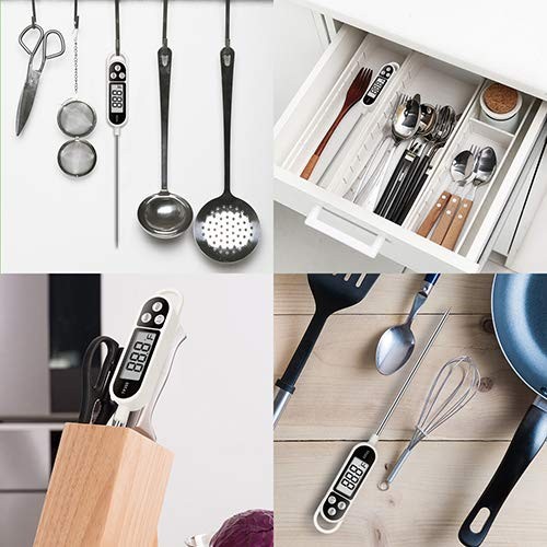 Digital Instant Read Meat Thermometer Kitchen Cooking White