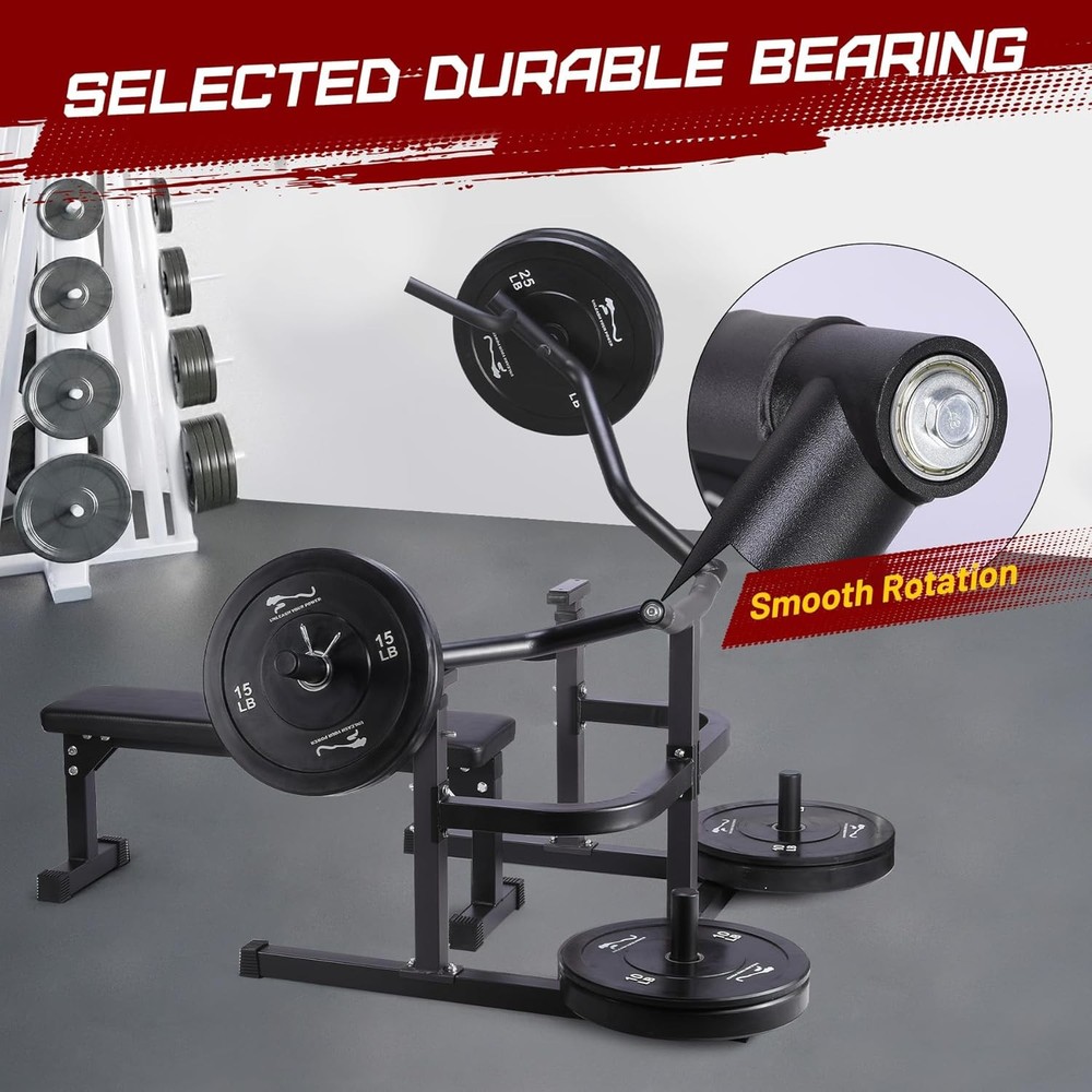 Chest Press Machine with Adjustable Flat Bench & Smooth Bearings Workout Machine