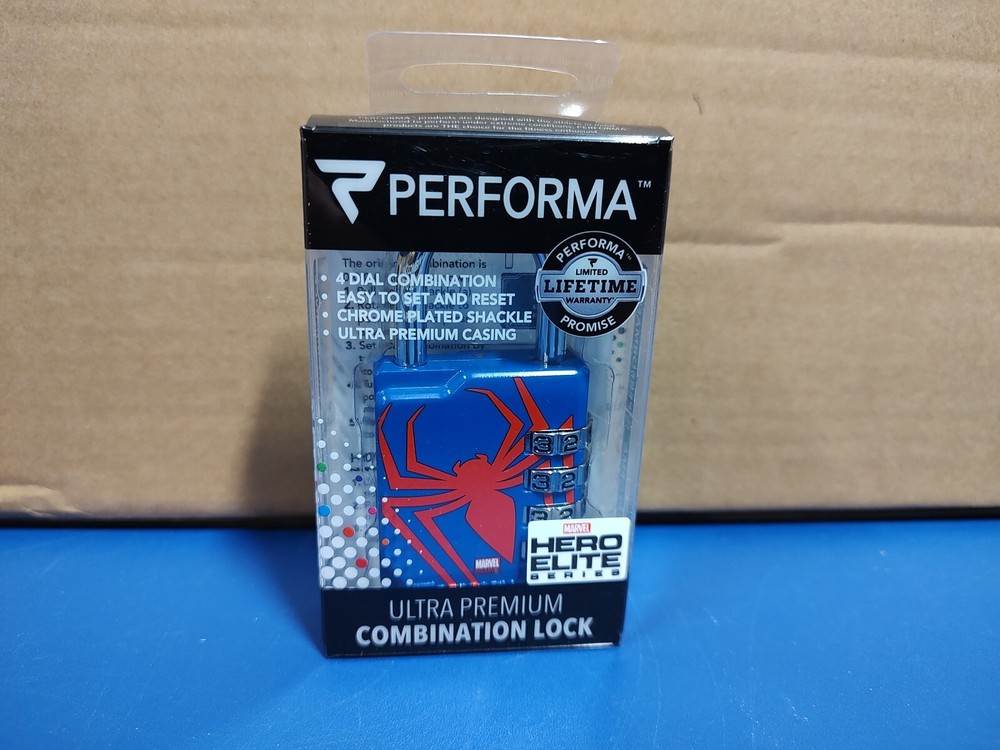 Marvel Comics Spider-man Performa Hero Elite Combo Locker Lock Gym / School