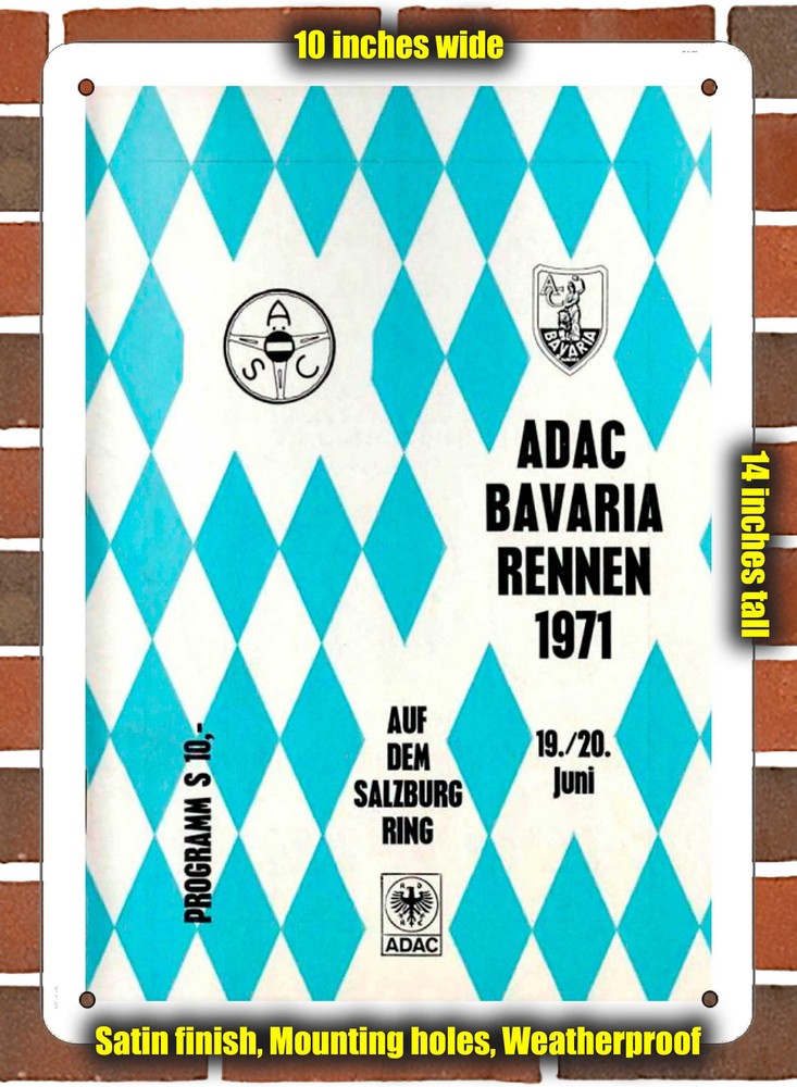 Metal Sign - 1971 Salzburgring Racing Program - 10x14 inches