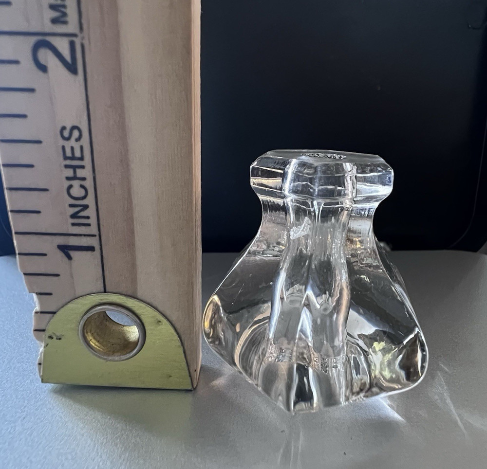 Drawer Pull Knobs Vintage Clear Glass Hexagon Cabinet Hardware Set of 2