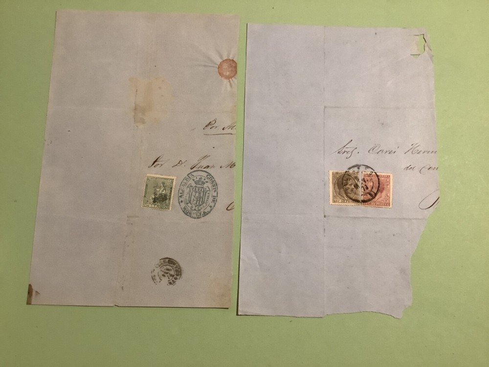 Spain 1870?s part  postal cover  2 items Ref A1781