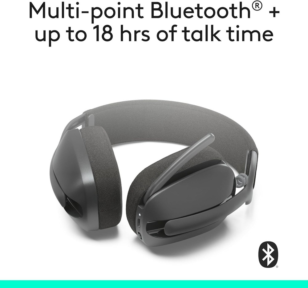 Logitech Zone Vibe 100 Wireless Bluetooth Headphones Graphite